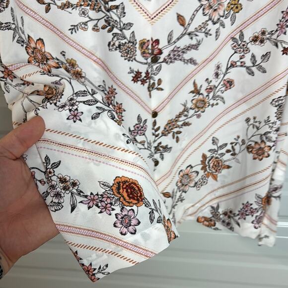 Maurices Flutter Sleeve Blouse in White and Pink - Picture 4 of 8